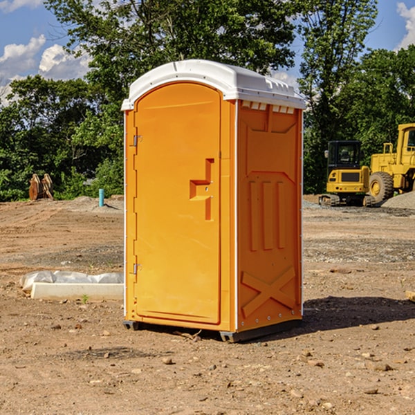 how often are the porta potties cleaned and serviced during a rental period in Daniels